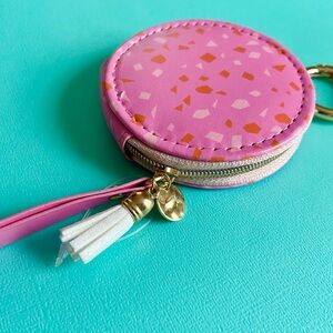 NEW! Coin zippered pocket could be used as bag charm ir keychain - Pink
